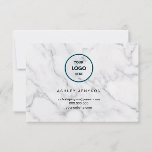 Conveying Appreciation with Refinement: White Marb サンキューカード (裏面)