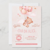 Convite Chá de Bebê da Ursinha Alice 招待状 (正面)