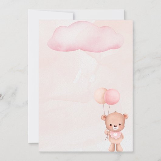 Convite Chá de Bebê da Ursinha Alice 招待状 (裏面)