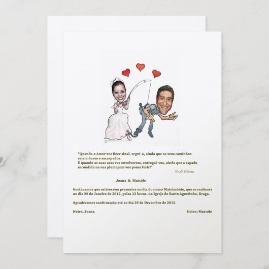 Convite com Caricatura 招待状 (正面/裏面)