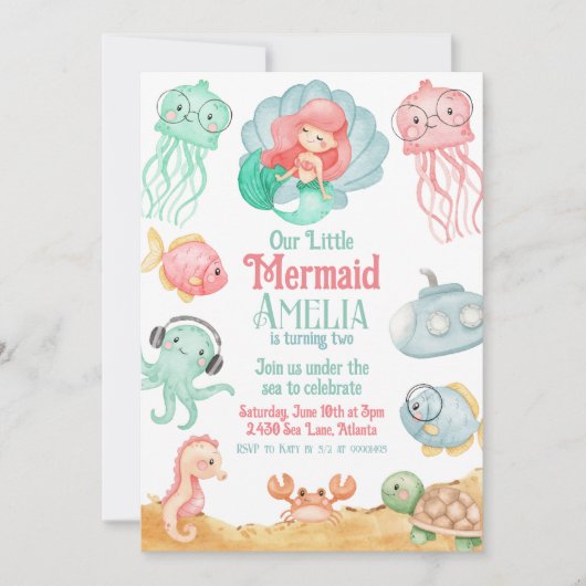 Convite de Aniversário da Sereia 招待状 (正面)