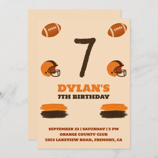 Convite de aniversário Futebol 招待状 (正面/裏面)