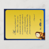 Convite de Aniversário Infantil da Bela e a Fera インビテーションポストカード (裏面)