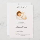 Convite de Batizado Anjinho Personalizado 招待状 (正面)