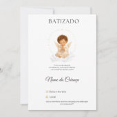 Convite de Batizado Anjinho Personalizado 招待状 (正面)