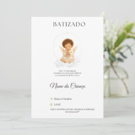 Convite de Batizado Anjinho Personalizado 招待状