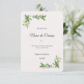 Convite de Batizado Floral Elegante | Personalizad 招待状 (スタンド正面)