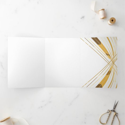 Convite de casamento dourado 三つ折り招待状 (内部)