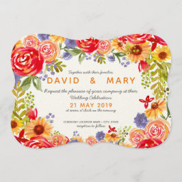 Convite  de casamento - Flores do campo 招待状