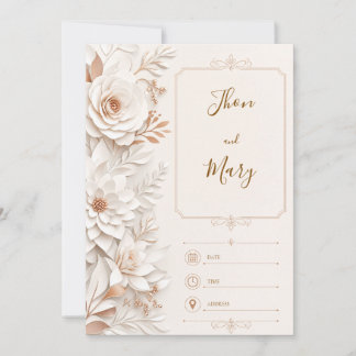 Convite de Casamento Moderno Floral 招待状