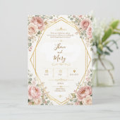 Convite de Casamento Moderno Floral 招待状 (スタンド正面)