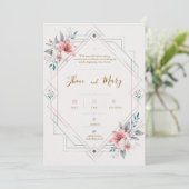 Convite de Casamento Moderno Floral 招待状 (スタンド正面)