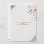 Convite de Casamento Moderno Floral 招待状 (裏面)