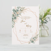 Convite de Casamento Moderno Rustico Floral 招待状 (スタンド正面)