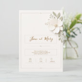 Convite de Casamento Moderno Rustico Floral 招待状 (スタンド正面)
