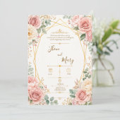 Convite de Casamento Moderno Rustico Floral 招待状 (スタンド正面)