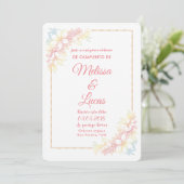 Convite de Casamento personalizável com flores. 招待状 (スタンド正面)
