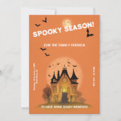 Convite Festa de Haloween Laranja com Mansão 招待状 (正面)