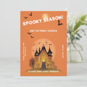 Convite Festa de Haloween Laranja com Mansão 招待状 (スタンド正面)