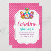 Convite Matryoshka, Festa de aniversário 招待状 (正面/裏面)