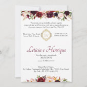 Convite para Casamento - Marsala | Frente 招待状 (正面)