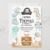 Convite Pirata, Convite De Aniversário Pirata 招待状 (正面)