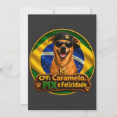 Convite Simples CPF Caramelo PIX e Felicidade 招待状 (正面)