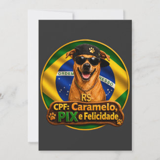 Convite Simples CPF Caramelo PIX e Felicidade 招待状