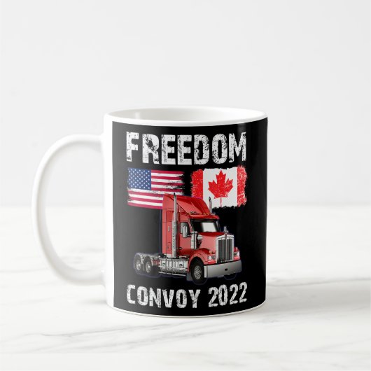 Convoy 2022 Canada Freedom Trucker応援 コーヒーマグカップ (左)