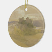 Conwayの城(グラファイト、w/cおよび紙のグワッシュ セラミックオーナメント (左)