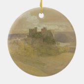 Conwayの城(グラファイト、w/cおよび紙のグワッシュ セラミックオーナメント (裏面)