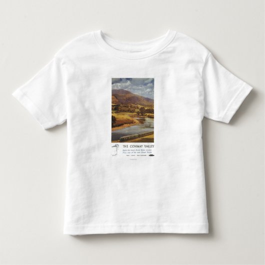 Conwayの谷場面イギリスの鉄道ポスター トドラーTシャツ (正面)