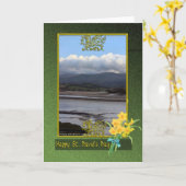 Conwyの川の泥地ウェールズ、St David日、Phot カード (黄色い花)