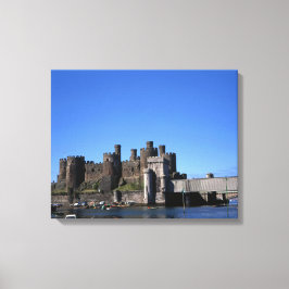Conwy Castle North WalesポストカードフェイクCanv キャンバスプリント