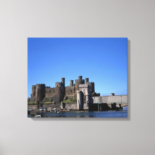 Conwy Castle North WalesポストカードフェイクCanv キャンバスプリント (正面)