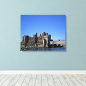 Conwy Castle North WalesポストカードフェイクCanv キャンバスプリント (インサイチュ (ウッドフロア))