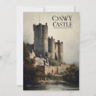 Conwy Castle Wales Oil Painting Print |  招待状