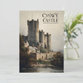 Conwy Castle Wales Oil Painting Print |  招待状 (スタンド正面)