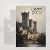 Conwy Castle Wales Oil Painting Print |  招待状 (正面/裏面)