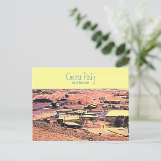 Coober Pedy鉱山都市オーストラリア旅行 ポストカード (スタンド正面)