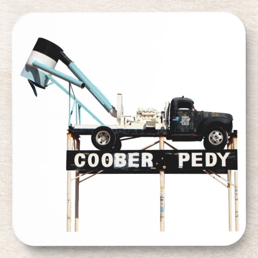 Coober Pedy Opal鉱業トラック歓迎サイン コースター (正面)