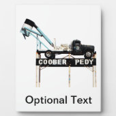 Coober Pedy Opal鉱業トラック歓迎サイン フォトプラーク (正面)