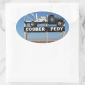 Coober Pedy Outback Australia土産写真 楕円形シール (バッグ)