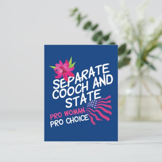 Coochと州おもしろいPro Choiceの分離 ポストカード (スタンド正面)