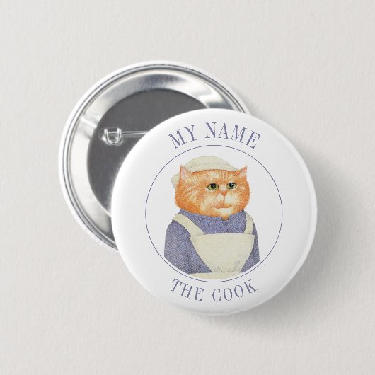 COOK CAT ネームタグ バッジ ピン ボタン II (正面&裏面)
