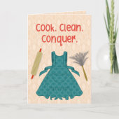 Cook. Clean. Conquer. – Retro Motivation カード (正面)
