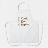 Cook Eat Repeat – Funny Chef Life エプロン (正面)