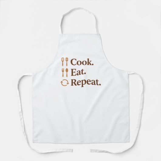 Cook Eat Repeat – Funny Chef Life エプロン (正面)