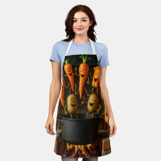 cook happy vegetables エプロン (着用した状態)