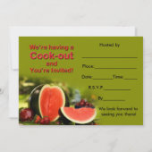 Cook-Outパーティーの招待状 招待状 (裏面)